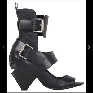 ALL SAINTS Eos Black Leather Boots UK 4 37 NEW